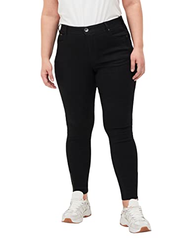 Zizzi Damen Große Größen Cropped Super Slim Fit Jeans Gr Gr 44 Black Denim - Plus Size Damen Kleidung von Zizzi