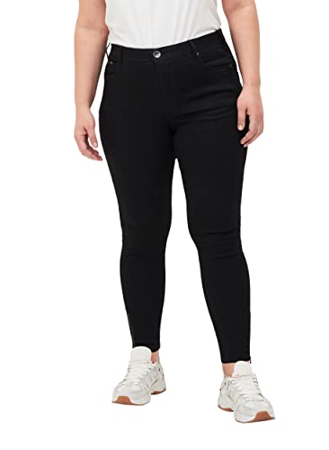 Zizzi Damen Große Größen Cropped Super Slim Fit Jeans Gr Gr 46 Black Denim - Plus Size Damen Kleidung von Zizzi