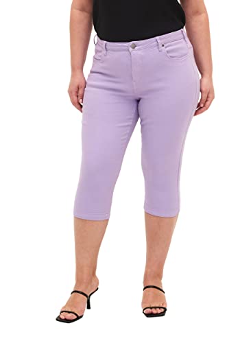 Zizzi Damen Große Größen Emily 3/4 Jeans Slim Fit Gr 44 Lavender von Zizzi