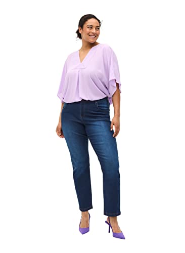 Zizzi Damen Große Größen Emily Jeans Slim Fit, Blau, Gr. 56 (78cm) von Zizzi