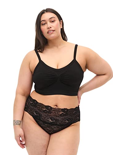 Zizzi Damen Große Größen G-String 2er-Pack Gr 44 Black von Zizzi