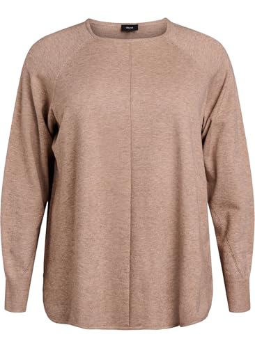 Zizzi Damen Große Größen Gestrickte Bluse Rippstrick Rundhals Größen 42–60 Gr XXL Fossil Mel. Zizzi Damen Große Größen Gestrickte Bluse Rippstrick Rundhals Größen 42–60 Gr XXL Fossil Mel. von Zizzi