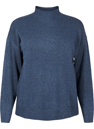 Zizzi Damen Große Größen Gestrickte Bluse Wolle Lange Ärmel Größen Gr M Bering Sea Mel. von Zizzi
