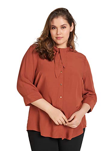 Zizzi Damen Sija Bluse, Orange (Mahogany 635), 42 (Herstellergröße: S (42/44)) von Zizzi