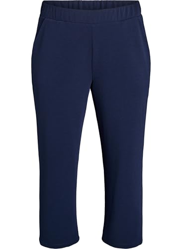 Zizzi Damen Große Größen Hose 7/8 Länge Lockere Passform Gr. Gr M Navy Blazer Solid von Zizzi