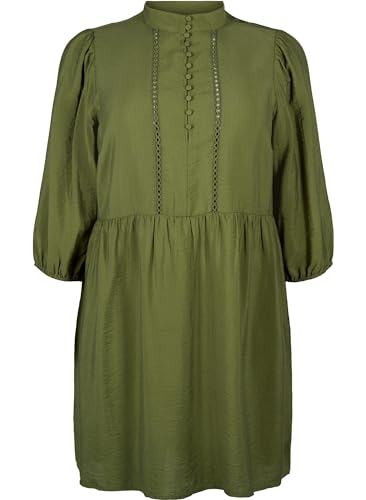 Zizzi Damen Große Größen Kleid 3/4-Ärmel Viskose Größe Gr M Winter Moss von Zizzi