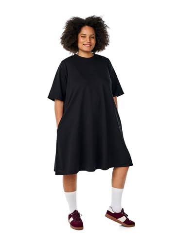 Zizzi Damen Große Größen Kleid Kurze Ärmel Rundhals Jersey Größe Gr M Black von Zizzi