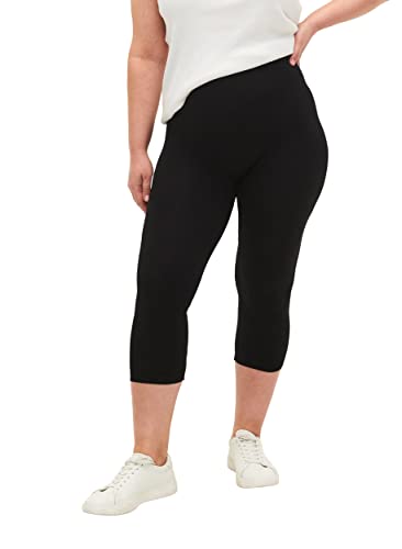 Zizzi Damen Große Größen Leggings 3/4 Nahtlos Dehnbar Gr 42-44 Black von Zizzi