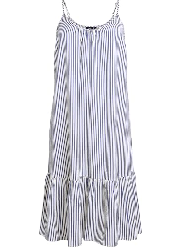 Zizzi Damen Große Größen Midikleid Streifen Spaghettiträger Größe 42 60 Gr L Blue Stripe von Zizzi