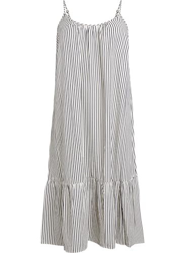 Zizzi Damen Große Größen Midikleid Streifen Spaghettiträger Größe 42 60 Gr M Black Stripe von Zizzi