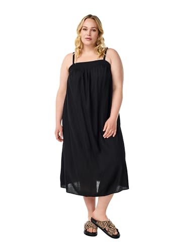 Zizzi Damen Große Größen Midikleid Viskose Smock Größe Gr XL Black von Zizzi