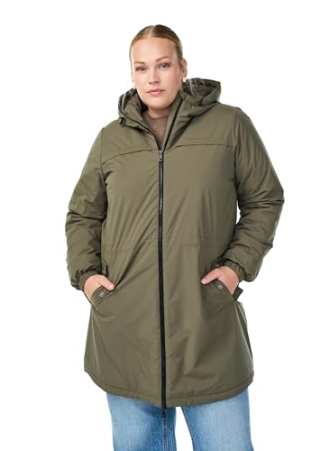 Zizzi Damen Große Größen Parka Kapuze Taschen Reißverschluss Größe Gr L Grape Leaf von Zizzi