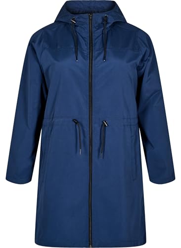 Zizzi Damen Große Größen Parka Wasserabweisende Kapuze Größe Gr XL Black Iris von Zizzi