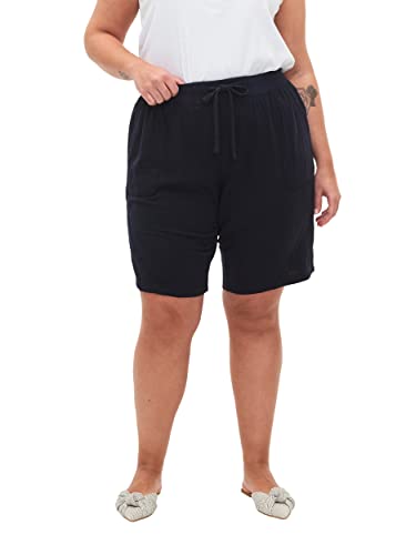 Zizzi Damen Große Größen Shorts Baumwolle Taschen Gr 46-48 Night Sky von Zizzi