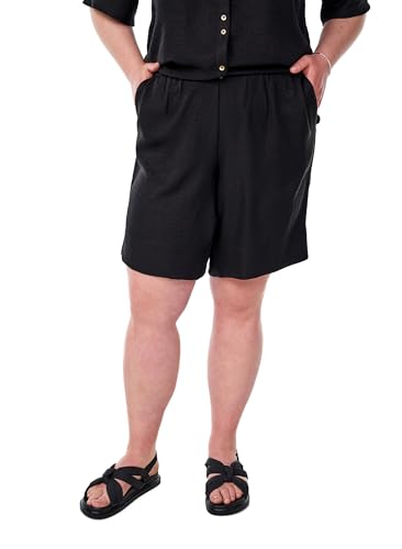 Zizzi Damen Große Größen Shorts Locker Taschen Hoher Bund Größe 42 60 Gr M Black von Zizzi