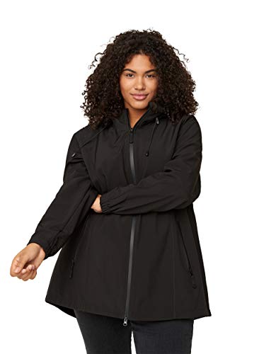 Zizzi Damen Große Größen Softshell Jacke Kapuze Outdoorjacke Gr 42-44 Black von Zizzi