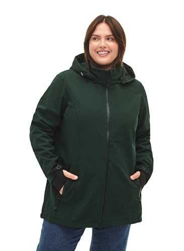 Zizzi Damen Große Größen Softshell Jacke Kurz Kapuze Gr 46-48 Scarab von Zizzi