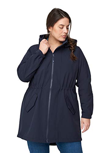 Zizzi Damen Große Größen Softshell Jacke mit Kapuze und Reißverschluss Gr 50-52 Night Sky solid von Zizzi