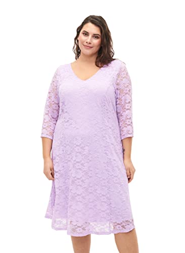 Zizzi Damen Große Größen Spitzenkleid 3/4-Ärmel Gr. 58-60 Lavendula von Zizzi