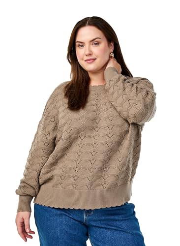 Zizzi Damen Große Größen Strickbluse Gemustert Rundhalsausschnitt Größe Gr L Desert Taupe Zizzi Damen Große Größen Strickbluse Gemustert Rundhalsausschnitt Größe Gr L Desert Taupe von Zizzi