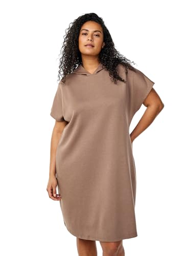 Zizzi Damen Große Größen Sweatkleid Kapuze Taschen Modal Gr. Gr XL Fossil von Zizzi