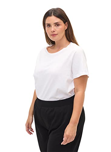 Zizzi Damen Große Größen T-Shirt 2er-Pack Baumwolle Basic Gr. 42-44 Black/B White von Zizzi