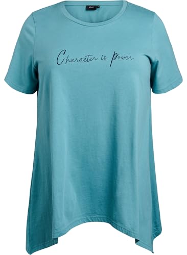 Zizzi Damen Große Größen T-Shirt Baumwolle Rundhals A-Form Größe Gr L Bristol B. is Power von Zizzi