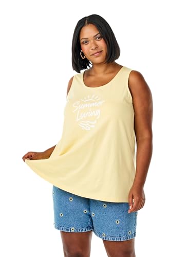 Zizzi Damen Große Größen Top Baumwolle A-Linie Rundhalsausschnitt Gr Gr M SunL. Summer Loving von Zizzi