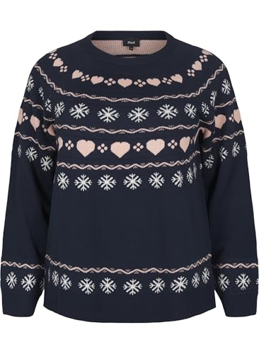 Zizzi Damen Große Größen Weihnachten Strick Bluse Rundhals Gr. Gr L Navy Blazer Comb Zizzi Damen Große Größen Weihnachten Strick Bluse Rundhals Gr. Gr L Navy Blazer Comb von Zizzi