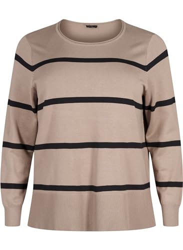Zizzi Damen In großen Größen Pullover Viskose gestreift Größe Gr L Desert Taupe Comb Zizzi Damen In großen Größen Pullover Viskose gestreift Größe Gr L Desert Taupe Comb von Zizzi