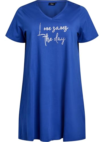 Zizzi Damen-Nachthemd in großen Größen aus Baumwolle, Kurze Ärmel, Größe Gr M Beaucoup B. Love von Zizzi