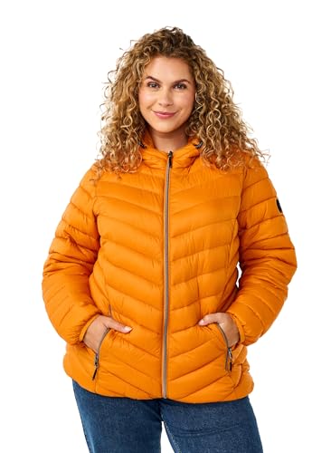 Zizzi Damen Plus Size Jacke mit Kapuze Taschen Gesteppt Größe Gr L Marmelade Plus Size Damen Kleidung von Zizzi