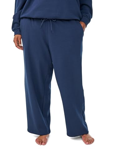 Zizzi Damen Plus-Size Sweatpants aus Baumwolle mit Taschen, Größen 42–60 Gr L Dress Blues von Zizzi