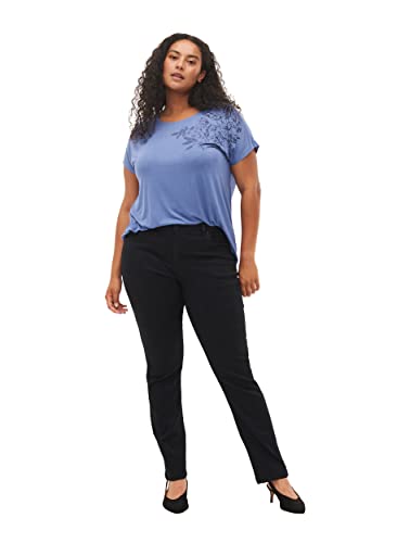 Zizzi Damen Emily Slim Jeans, Schwarz (Black 0199), 54 (Herstellergröße: 54/ 78 cm) von Zizzi