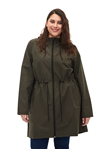 Zizzi Damen große Größen Parka Wasserabweisende Kapuze Größe 42-44 Black Ink von Zizzi