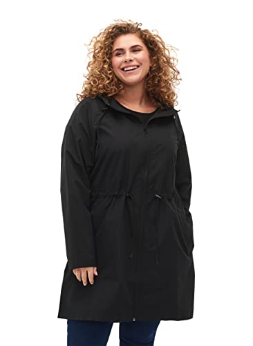 Zizzi Damen große Größen Parka Wasserabweisende Kapuze Größe 42-44 Black von Zizzi