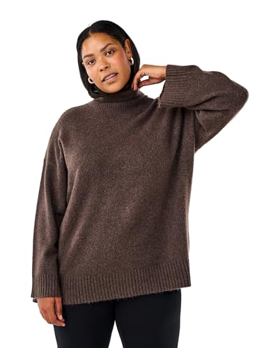 Zizzi Damen große Größen Strick Bluse Wolle Rollkragen Pullover Größen Gr L Bracken Mel. von Zizzi