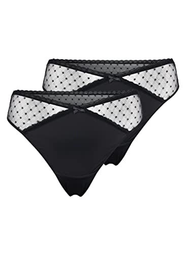 Zizzi Devoted by Damen Große Größen String 2er-Pack Gr Gr 48 Black von Zizzi