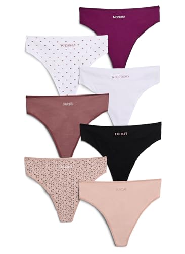 Zizzi Devoted by Damen Große Größen String Baumwolle 7er-Pack Größe Gr 48 Rose Taupe Mix von Zizzi