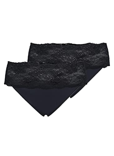 Zizzi Devoted by Damen Große Größen Tangas Spitze 2er-Pack Gr 48 Black von Zizzi