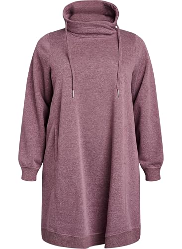 Zizzi Flash Damen Große Größen Sweatshirtkleid Taschen Größen Gr L Port Royal Melange von Zizzi