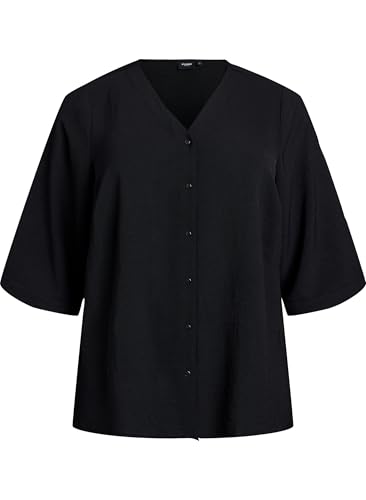 Zizzi Flash by Bluse mit 3/4-Ärmeln in großen Größen Gr L Black von Zizzi