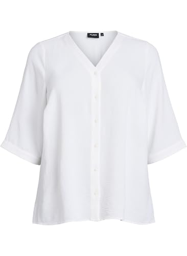 Zizzi Flash by Bluse mit 3/4-Ärmeln in großen Größen Gr XL Cloud Dancer Zizzi Flash by Bluse mit 3/4-Ärmeln in großen Größen Gr XL Cloud Dancer von Zizzi