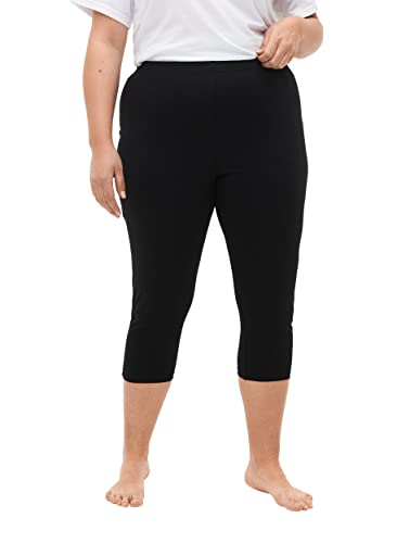 Zizzi Flash by Damen Große Größen 3/4 Leggings 2er-Pack Gr 42-44 Black/Black von Zizzi