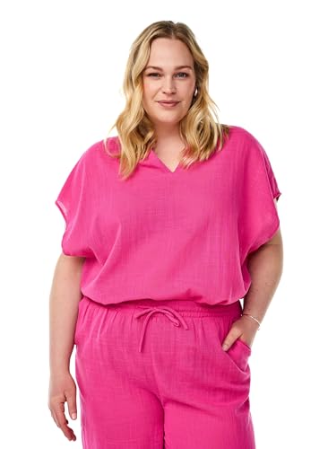 Zizzi Flash by Damen Große Größen Bluse Cap Sleeves Baumwolle Größe 42 60 Gr L Ibis Rose von Zizzi