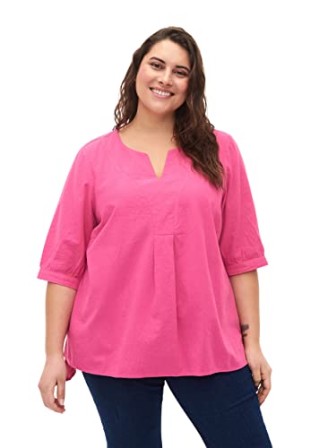 Zizzi Flash by Damen Große Größen Bluse Kurze Ärmel Baumwolle Gr 42-44 Raspberry Rose Zizzi Flash by Damen Große Größen Bluse Kurze Ärmel Baumwolle Gr 42-44 Raspberry Rose von Zizzi