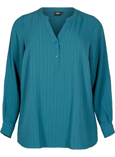Zizzi Flash by Damen Große Größen Bluse Lange Ärmel Streifen Größe Gr M Balsam Stripe von Zizzi