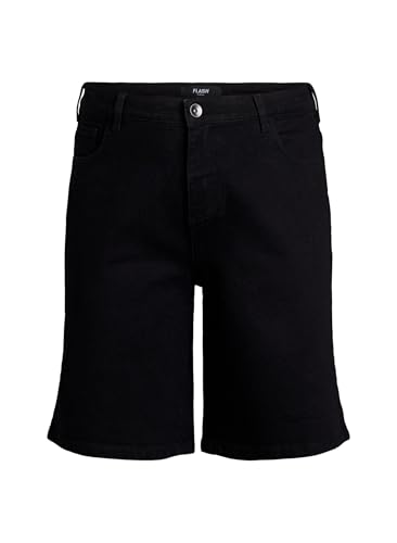 Zizzi Flash by Damen Große Größen Denim Shorts Weiter Schnitt Größe Gr 48 Black von Zizzi