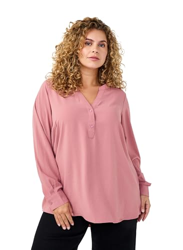 Zizzi Flash by Damen Große Größen Hemdbluse Lange Ärmel Größen Gr M Nostalgia Rose von Zizzi