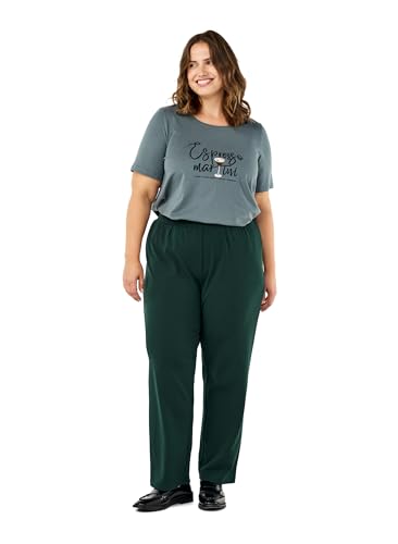 Zizzi Flash by Damen Große Größen Hose Einfarbig Straight Fit Gr Gr L Scarab von Zizzi